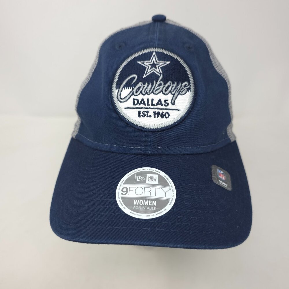 New Era Dallas Cowboys Hat Womens Adjustable Blue Est 1960 9Forty Mesh Back NFL
